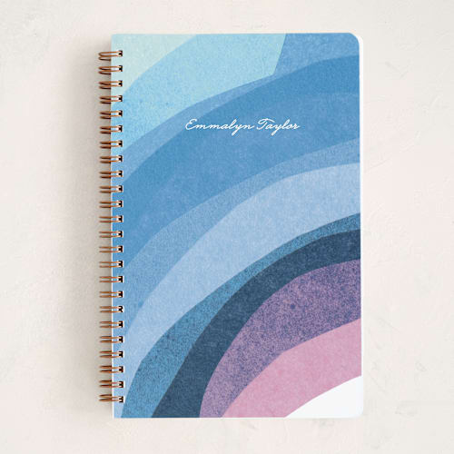 This is a cool cat journals with standard by Carrie Moradi called rainbow collage printing on premium cover stock in notebook