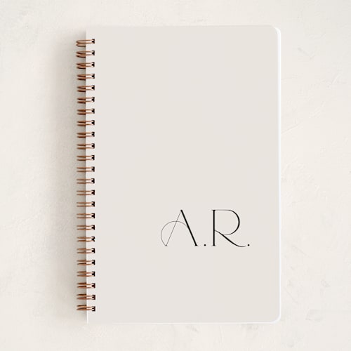 This is a ivory journals with standard by Lori Wemple called monogram notes printing on premium cover stock in notebook