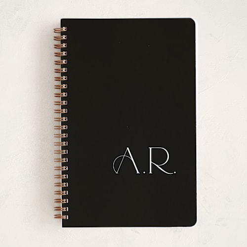 This is a onyx journals with standard by Lori Wemple called monogram notes printing on premium cover stock in notebook