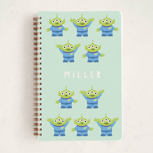 This is a wasabi journals with standard by Vivian Yiwing called disney and pixar's toy story aliens printing on premium cover stock in notebook