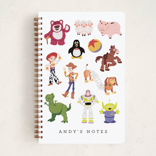 This is a candy journals with standard by Rebecca Smith called andy's toys from disney and pixar's toy story printing on premium cover stock in notebook