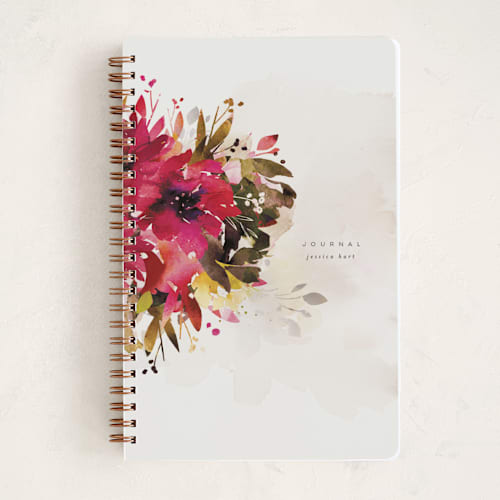 This is a poinsettia journals with standard by Oana Prints called bloom printing on premium cover stock in notebook