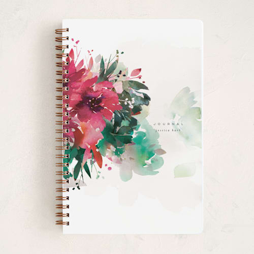 This is a teal journals with standard by Oana Prints called bloom printing on premium cover stock in notebook