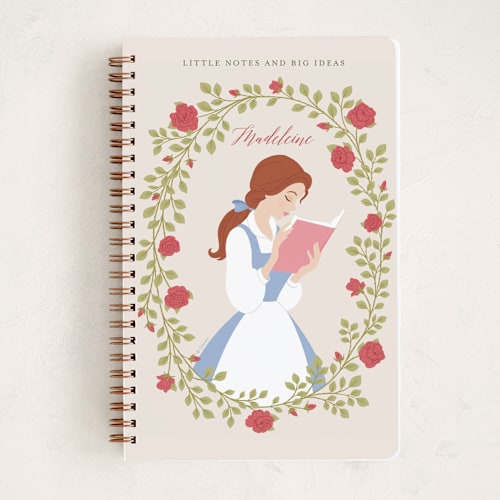 This is a rose journals with standard by Jamie Alexander called disney's belle library printing on premium cover stock in notebook