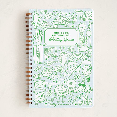 This is a grass journals with standard by mo kelley called doodles printing on premium cover stock in notebook