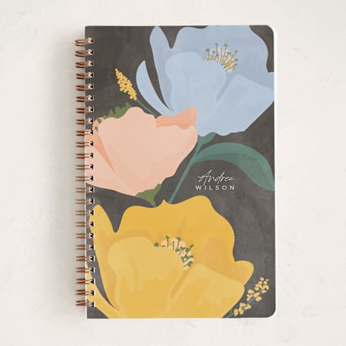 This is a noir journals with standard by Vera Lim called bold flowers. printing on premium cover stock in notebook