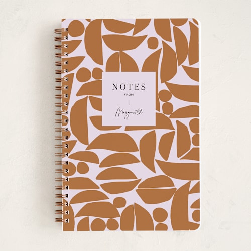 This is a terracota journals with standard by Pati Cascino called moon pieces printing on premium cover stock in notebook
