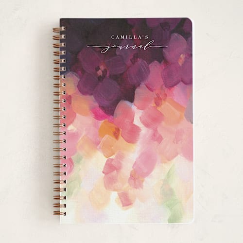 This is a peach journals with standard by Holly Whitcomb called peach blossom printing on premium cover stock in notebook