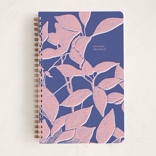 This is a lavender journals with standard by Silvana Pacheco called soft bloom printing on premium cover stock in notebook