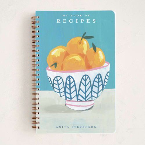 This is a mint journals with standard by Teju Reval called bowl of fruit printing on premium cover stock in notebook