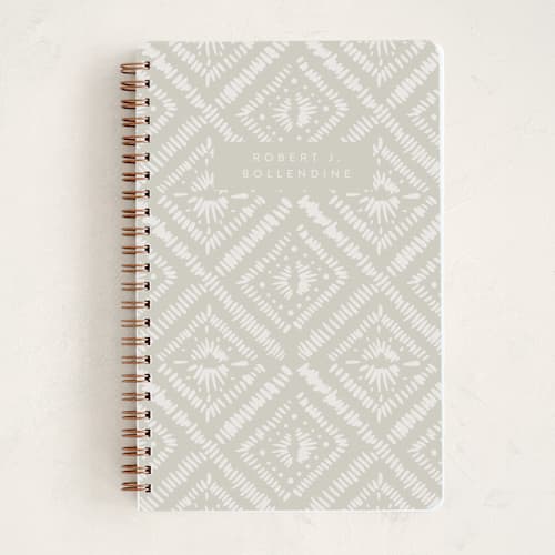 This is a sand journals with standard by Tamara Hilje called shibori notes printing on premium cover stock in notebook