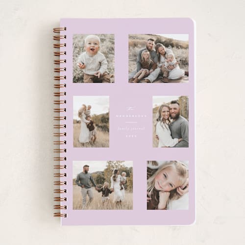 This is a lilac journals with standard by Emily Betts called cherished memories printing on premium cover stock in notebook