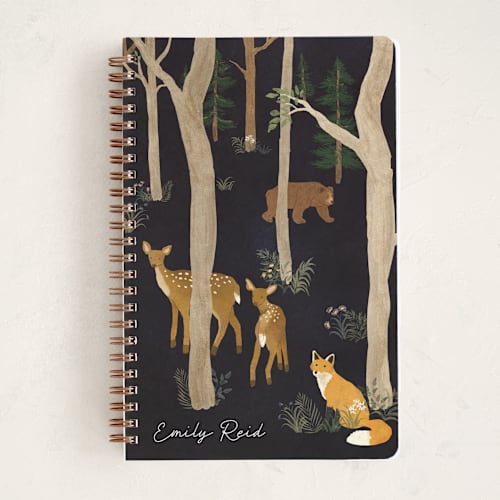 This is a night journals with standard by Elly called forest printing on premium cover stock in notebook