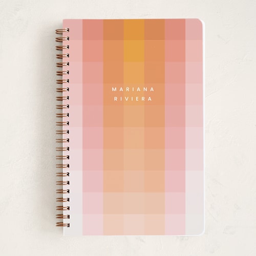 This is a peach journals with standard by Ellen Schlegelmilch called color fade printing on premium cover stock in notebook