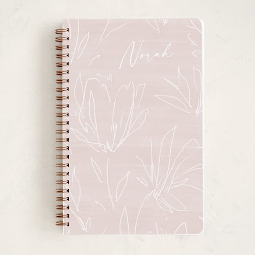 This is a silk journals with standard by Meggy Masters called floral sketch printing on premium cover stock in notebook