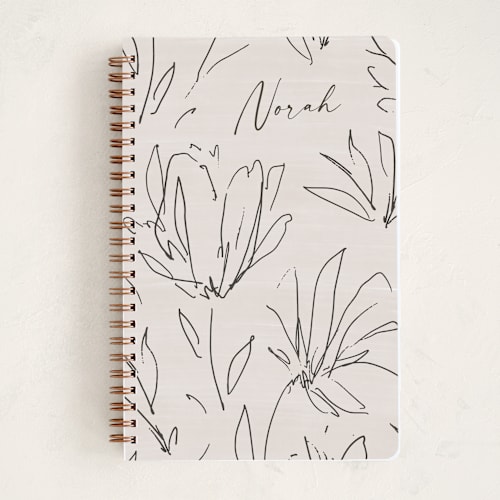 This is a graphite journals with standard by Meggy Masters called floral sketch printing on premium cover stock in notebook