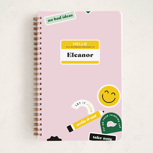 This is a cotton candy journals with standard by Hilary Buchanan called sticker pack printing on premium cover stock in notebook
