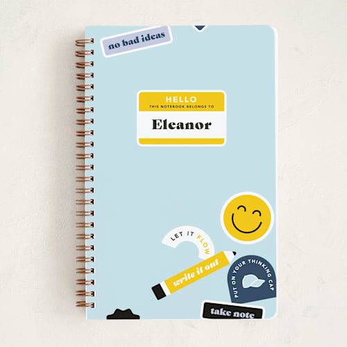 This is a powder journals with standard by Hilary Buchanan called sticker pack printing on premium cover stock in notebook