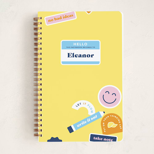 This is a lemonade journals with standard by Hilary Buchanan called sticker pack printing on premium cover stock in notebook