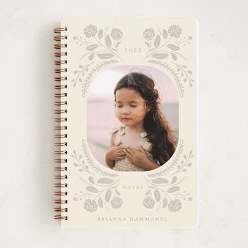 This is a cream & mist journals with standard by Bridget Kirsten Camden called wild flower folk printing on premium cover stock in notebook