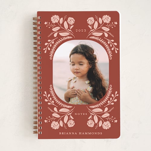 This is a cinnamon journals with standard by Bridget Kirsten Camden called wild flower folk printing on premium cover stock in notebook