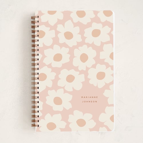 This is a blush journals with standard by Jennifer Holbrook called daisies printing on premium cover stock in notebook