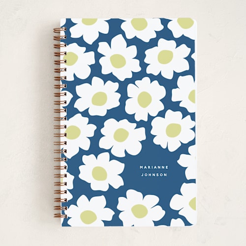 This is a blueberry journals with standard by Jennifer Holbrook called daisies printing on premium cover stock in notebook