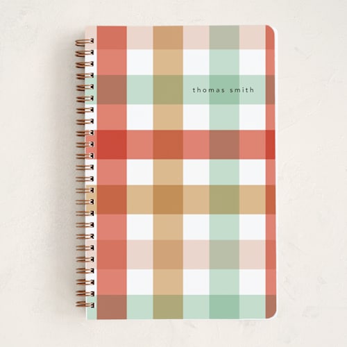 This is a fall journals with standard by Hudson meet Rose called plaid printing on premium cover stock in notebook