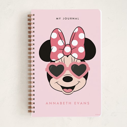 This is a blush journals with standard by Kacey Kendrick Wagner called shine bright disney minnie mouse printing on premium cover stock in notebook