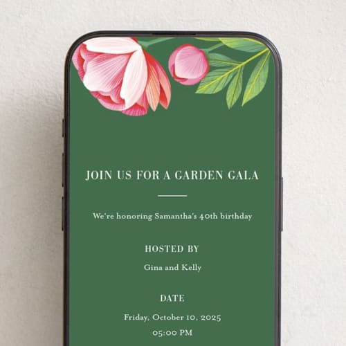 This is a sage online birthday invitations by Laura Moyer called a garden gala printing on digital paper in standard