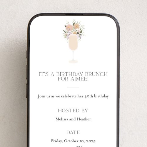 This is a petal online birthday invitations by Itsy Belle Studio called garden brunch printing on digital paper in standard