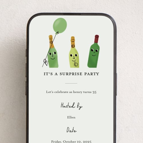 This is a glass online birthday invitations by mo kelley called shhh printing on digital paper in standard