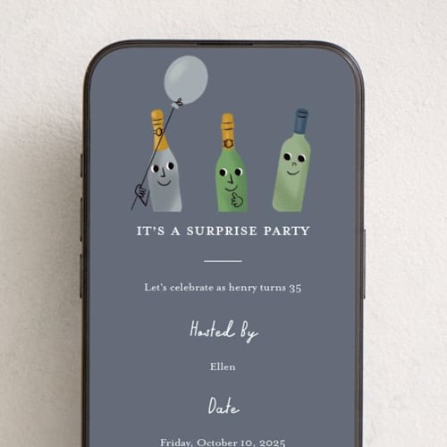 This is a smokey online birthday invitations by mo kelley called shhh printing on digital paper in standard