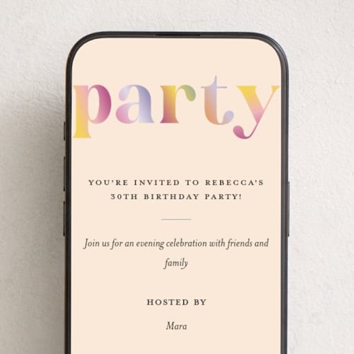 This is a fruitcake online birthday invitations by Vera Lim called gradient party printing on digital paper in standard