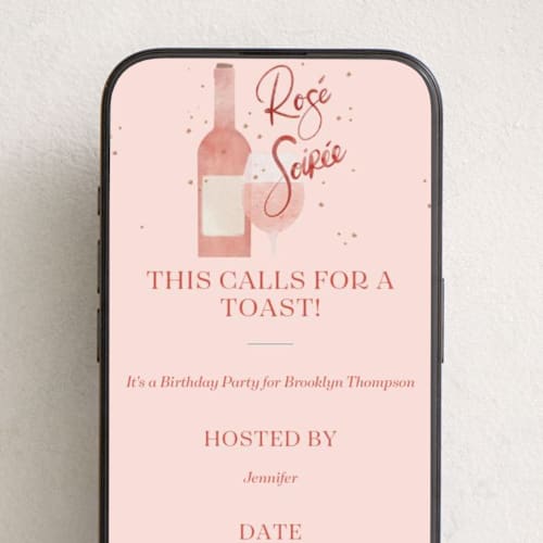 This is a rose online birthday invitations by Jenna Holcomb called rose soiree printing on digital paper in standard