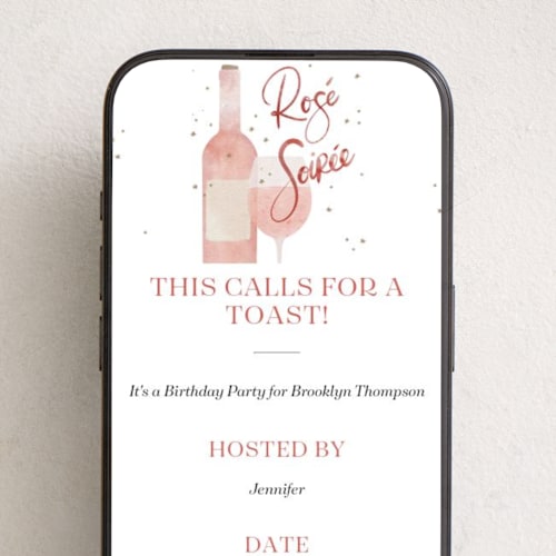 This is a diamond online birthday invitations by Jenna Holcomb called rose soiree printing on digital paper in standard