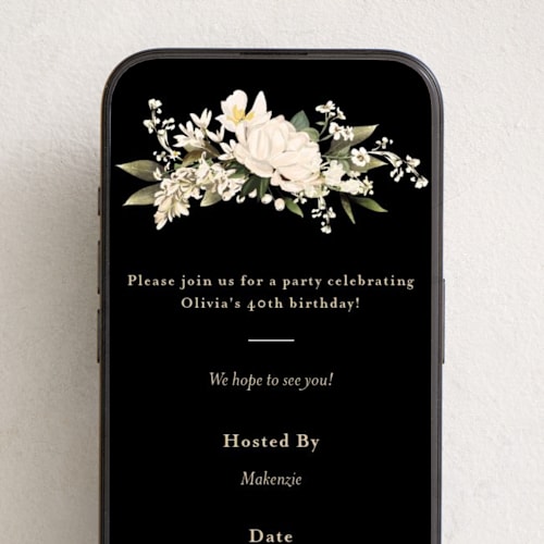This is a opal online birthday invitations by Susan Moyal called lush printing on digital paper in standard