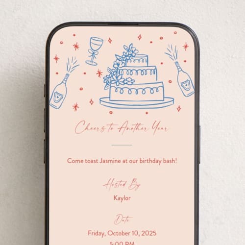 This is a candy online birthday invitations by Elly called couple cheers printing on digital paper in standard