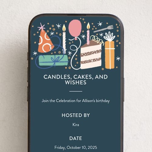 This is a navy online birthday invitations by Alethea and Ruth called all the birthday printing on digital paper in standard