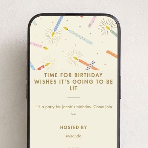 This is a flax online birthday invitations by Ellen Schlegelmilch called sparkling candles printing on digital paper in standard