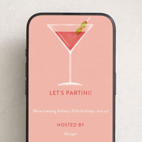 This is a carnation online birthday invitations by Megan Cash called partini printing on digital paper in standard