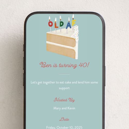 This is a pool online birthday invitations by Becky Nimoy called old af printing on digital paper in standard