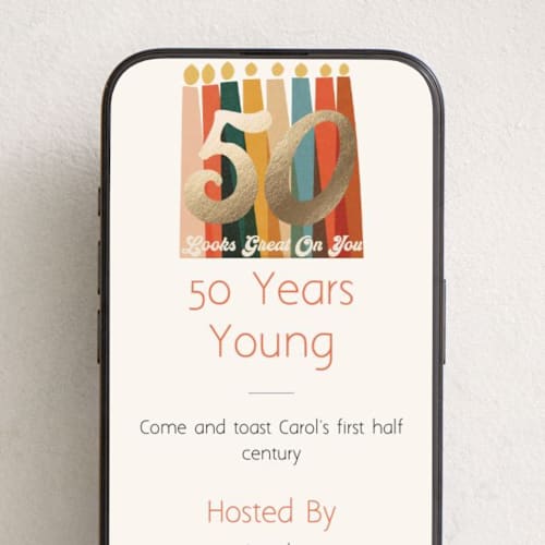This is a cream online birthday invitations by Angel Walker called looking great 50 printing on digital paper in standard