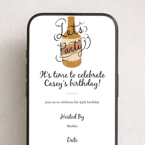 This is a hazel online birthday invitations by Hannah Chi called let's party printing on digital paper in standard