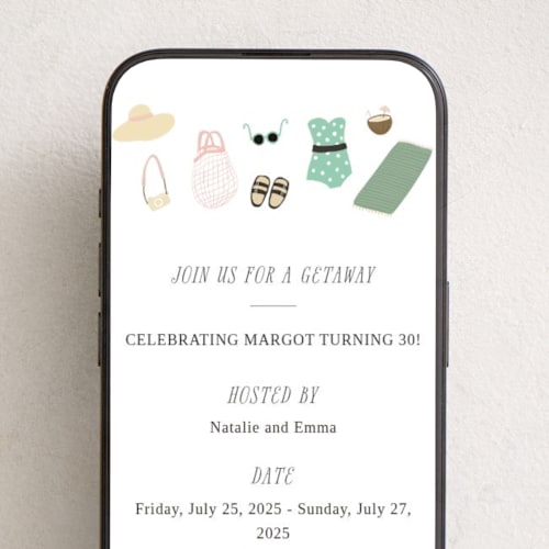 This is a caribbean online birthday invitations by Hudson meet Rose called getaway printing on digital paper in standard
