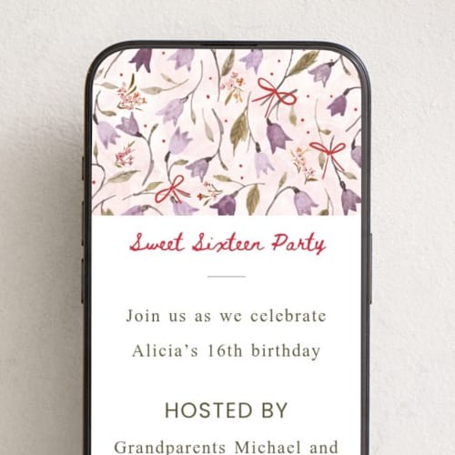 This is a berry online birthday invitations by samovilka called bellsandbows printing on digital paper in standard