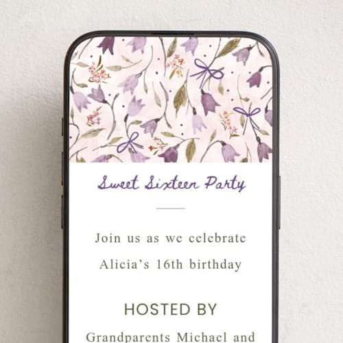 This is a blackberry online birthday invitations by samovilka called bellsandbows printing on digital paper in standard