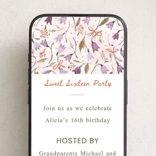 This is a tangerine online birthday invitations by samovilka called bellsandbows printing on digital paper in standard