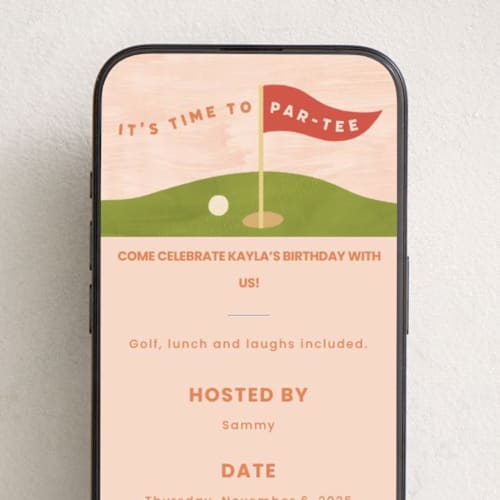 This is a apricot online birthday invitations by Natalie Rae called par-tee printing on digital paper in standard