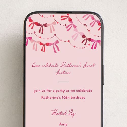 This is a azalea online birthday invitations by Vivian Yiwing called bow party printing on digital paper in standard